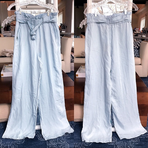LAST ONE‼️S/L Light Blue High Waist Wide Leg Pants - Picture 8 of 8